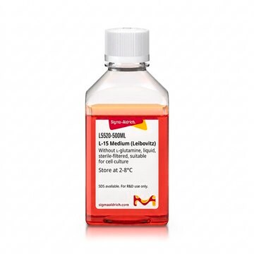 L-15 Medium (Leibovitz) Without L-glutamine, liquid, sterile-filtered, suitable for cell culture