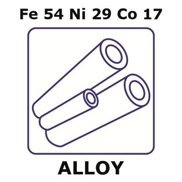 Glass Sealing Alloy, Fe54Ni29Co17 200mm tube, 2.0mm outside diameter, 0.5mm wall thickness, 1.0mm inside diameter, as drawn