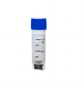Tri-coded cryogenic vials capacity 1&#160;mL, blue cap, external thread