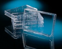 Nunc® OmniTray Single-Well Plate With Lid Nunclon Delta surface, 2 notched corners, clear, sterile, case of 60 ea