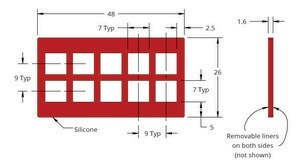 Grace Bio-Labs Press-To-Seal silicone isolator, No PSA wells, 10 (Square, 7mm x 7mm x 1.6mm depth)