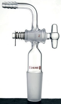 Synthware&#8482; 90 degree vacuum adapter with glass stopcock male joint: ST/NS 24/40