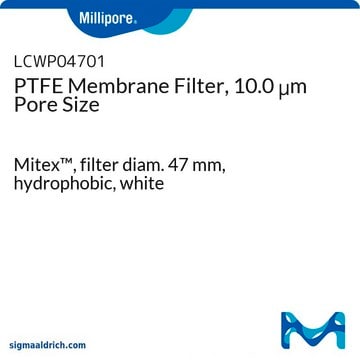 PTFE Membrane Filter, 10.0 &#956;m Pore Size Mitex&#8482;, filter diam. 47&#160;mm, hydrophobic, white