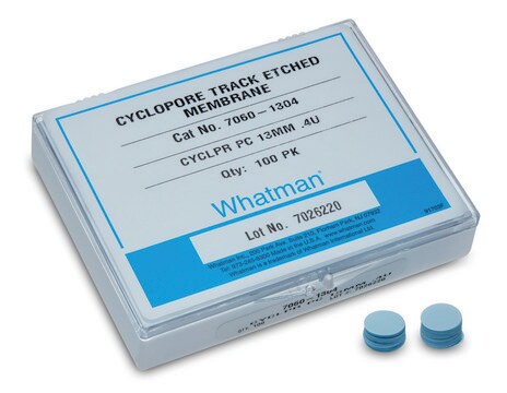 Whatman&#174; Cyclopore&#174; polycarbonate and polyester membranes cyclopore PC circles, pore size 0.2&#160;&#956;m, diam. 25&#160;mm, black