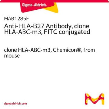 Anti-HLA-B27,Cln HLA-ABC-m3 FITC (mouse monoclonal) clone HLA-ABC-m3, Chemicon&#174;, from mouse