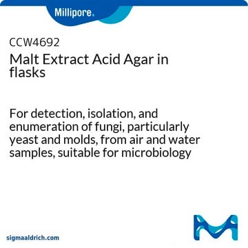 Malt Extract Acid Agar bottle capacity 250 mL, bottle filling volume 200 mL, closure type, Plastic screw cap, box of 10 bottles, for yeasts, for molds