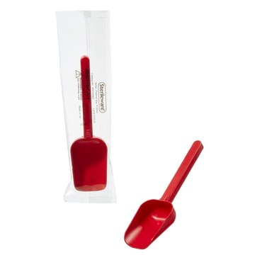 SP Bel-Art&#174; Sterileware&#8482; Pharma Scoop red polystyrene, nominal capacity 60&#160;mL (2&#160;oz), sterile, pack of 100&#160;ea (individually wrapped)