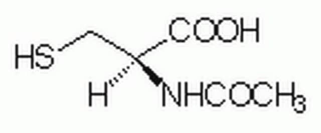 N-乙酰基-L-半胱氨酸 Mucolytic agent and thiol-based antioxidant that has a protective effect against oxygen free radicals in early septic shock.