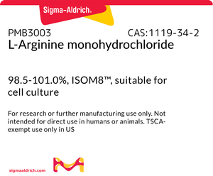 L -精氨酸 单盐酸盐 98.5-101%, ISOM8™, suitable for cell culture, from non-animal source
