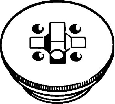 Plastic drum plugs and caps Rieke 3/4 inch NPT, with rubber septum-inlet., NPT threaded plug for metal drums