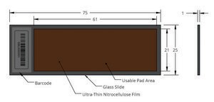 Grace Bio-Labs PATH® protein microarray slides, with barcode nitrocellulose (on glass slide), external size 25 mm × 75 mm, pack of 20 ea