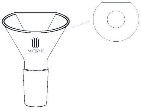 Synthware&#8482; powder funnel with flattened side joint: ST/NS 24/40, top diam. 75&#160;mm