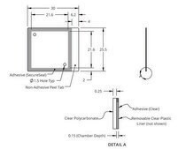 Grace Bio-Labs HybriWell&#8482; sealing system, SecureSeal&#8482; adhesive chamber chamber volume 30-50&#160;&#956;L, L × W × thickness 21.6&#160;mm × 21.6&#160;mm × 0.15&#160;mm, port diam. 1.5&#160;mm