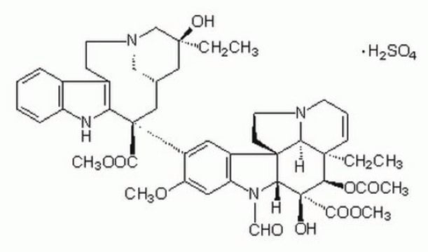 Vincristine Sulfate, Apocynaceae sp. Indole alkaloid that binds to tubulin, inhibiting formation of microtubules.