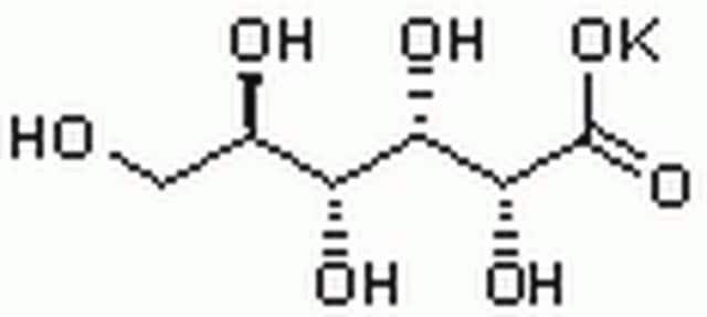 D-Gluconic Acid, Potassium Salt D-Gluconic acid is an aldonic acid formed by the oxidation of the carbonyl carbon of glucose in microorganisms, plants, and animals. In solution, it exists as an equilibrium mixture of free acid and lactone.