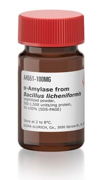 &#945;-Amylase from Bacillus licheniformis lyophilized powder, 500-1,500&#160;units/mg protein, 93-100% (SDS-PAGE)