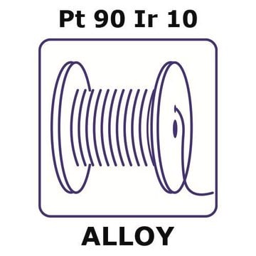 Platinum/Iridium wire, Pt 90%/Ir10%, 0.25&#160;mm diameter, length 0.5 m, temper annealed