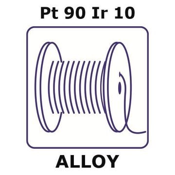 Platinum-iridium alloy, Pt90Ir10 1m wire, 0.05mm diameter, as drawn