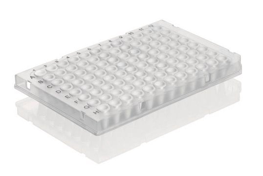 BRAND&#174; PCR Rigid Frame 96-well plate PC/PP, transparent, semi-skirt, wells white, BIO-CERT&#174; PCR, 50EA