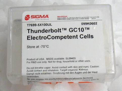 Thunderbolt&#8482; GC10&#8482; Electrocompetent Cells for generation of cDNA libraries and DNA plasmid production
