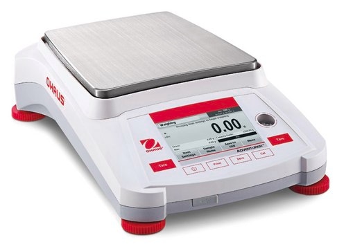 Ohaus&#174; Adventurer&#174; Precision Balance Model AX4201/E, weighing capacity 4200&#160;g, resolution: 0.1&#160;g, AC/DC input 230 V, universal plug set