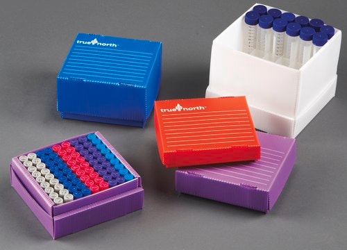TrueNorth&#174; Flatpack PP Freezer Boxes Holds 36 x 15 mL tubes, white, pk of 10