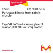 丙酮酸激酶 来源于兔肌肉 Type VII, buffered aqueous glycerol solution, 350-600 units/mg protein