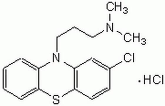 Chlorpromazine, Hydrochloride Inhibits calmodulin-dependent stimulation of cyclic nucleotide phosphodiesterase (IC&#8325;&#8320; = 17 &#181;M).
