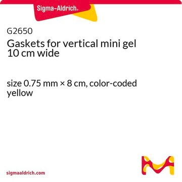 Gaskets for vertical mini gel 10 cm wide size 0.75 mm × 8 cm, color-coded yellow