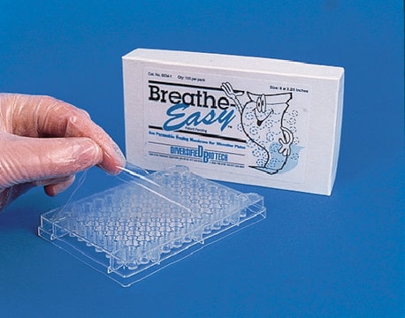 Breathe-Easy&#174; sealing membrane polyurethane membrane with acrylic adhesive pre-cut to fit standard multiwell plates.