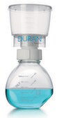 DURAN® Bottle Top Vacuum Filter Funnels capacity 500 mL, thread for GL 45, polyethersulfone membrane, pore size 0.2 μm, filter diam. 90 mm, sterile