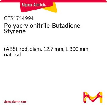 Polyacrylonitrile-Butadiene-Styrene (ABS), rod, diam. 12.7&#160;mm, L 300&#160;mm, natural