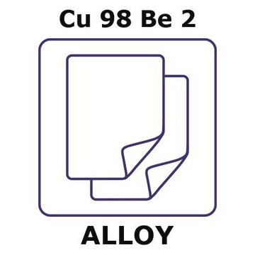 Copper/Beryllium foil, Cu 98%/Be 2%, thickness 0.015&#160;mm, 10&#160;mm diameter, temper as rolled