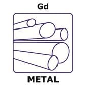 Gadolinium rod, 100mm, diameter 12.5mm, cast, 99%