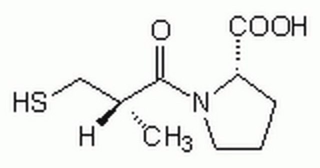 Captopril An antihypertensive agent that competitively inhibits angiotensin-converting enzyme (ACE; IC&#8325;&#8320;= 23-35 nM) and acts as a reversible and competitive inhibitor of LTA4 hydrolase (IC&#8325;&#8320; = 11 &#181;M).