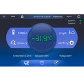 Haier Biomedical Smart Frequency Conversion ULT Freezer 29.2 cu ft, Power Supply: 100~230/50/60 (V/Hz), Touch Screen LCD Display, 4 Inner Doors, 3 Shelves, Exterior Dimension (W*D*H)(in) 45.1*39.3*78