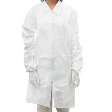 Valutek Knee Length Microporous Zipper Lab Coat Small Disposable Microporous Lab Coat, Case of 30