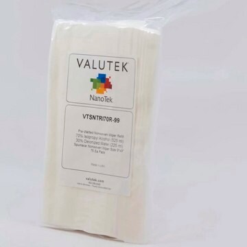 Valutek Pre-Saturated Spunlace Non-Woven Wiper Pre-Saturated Polyester Wipe, 6% IPA, Refill Pack