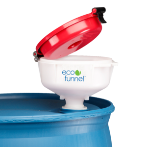 CP Lab Safety ECO Funnel®, 8 inch Features a 2" NPT fine thread cap adapter, Blue Lid