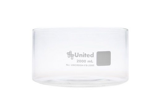 United Scientific® CrystalClear™ Crystallizing Dish, Flat Bottom, Borosilicate Glass 2000 mL Each