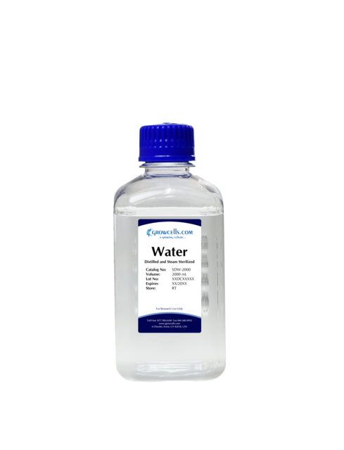 Growcells Water, Sterile, Distilled and Autoclaved EA, 2L bottle