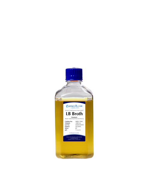 Growcells LB (Lennox) Broth Media, Filter & Steam Sterilized (20 g/L) EA, 1L bottle