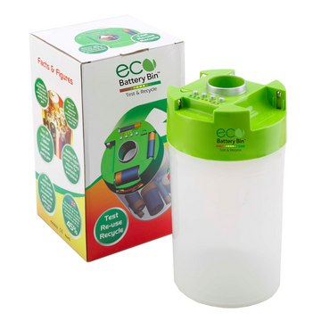CP Lab Safety ECO Battery Bin - Battery Tester Test and Recycle AA, AAA, C and D Batteries