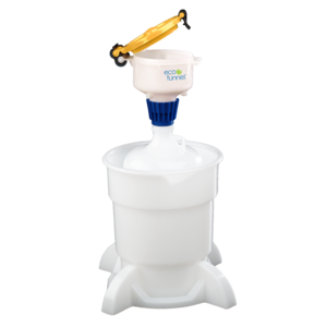 CP Lab Safety ECO Funnel®, 4 inch Features a 38-430mm cap adapter, Yellow Lid