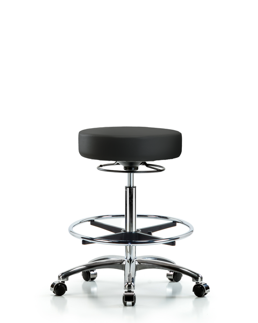 Blue Ridge Ergonomics® Black Vinyl Stool High Bench Height
