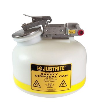 CP Lab Safety Safety Disposal Can 2 gallon, Wide Mouth Polyethylene with Stainless Steel Hardware