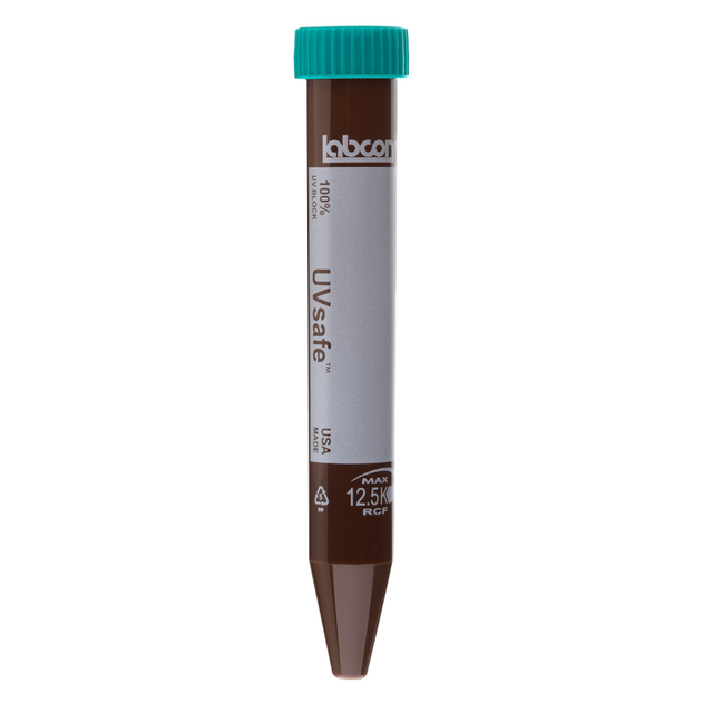 15mL UVSafe Centrifuge Tubes with Plug Style Caps Bags, 15mL, Sterile, Quantity per Pack: 50, White, Teal, Polypropylene