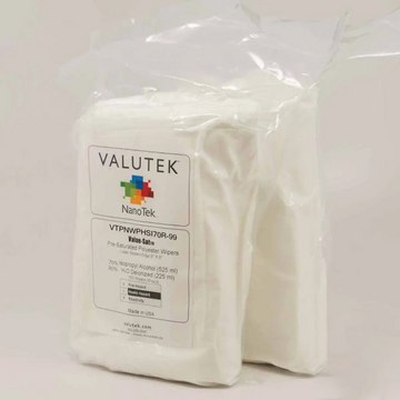 Valutek Pre-Saturated Pressure-Heat Sealed Polyester Wiper Pre-Saturated Pressure-Heat Sealed Polyester Wiper, 70% IPA, Pail