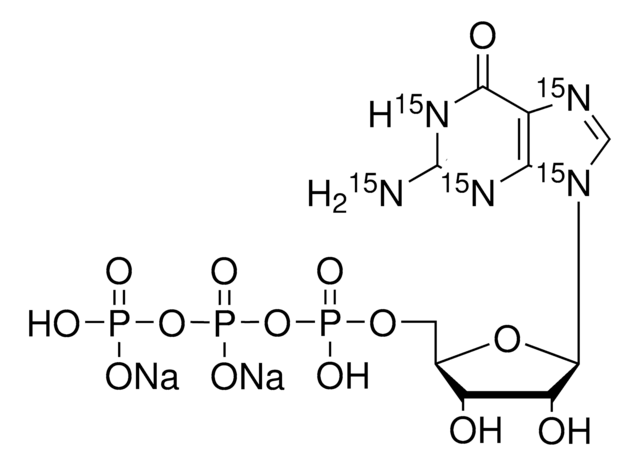 Guanosine-15N5 5&#8242;-triphosphate disodium salt solution 100&#160;mM (in 5mM Tris HCl / H2O), &#8805;98 atom % 15N, &#8805;95% (CP)
