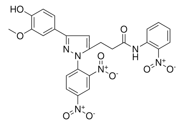 3-[1-(2,4-DINITROPHENYL)-3-(4-HYDROXY-3-METHOXYPHENYL)-1H-PYRAZOL-5-YL]-N-(2-NITROPHENYL)PROPANAMIDE AldrichCPR